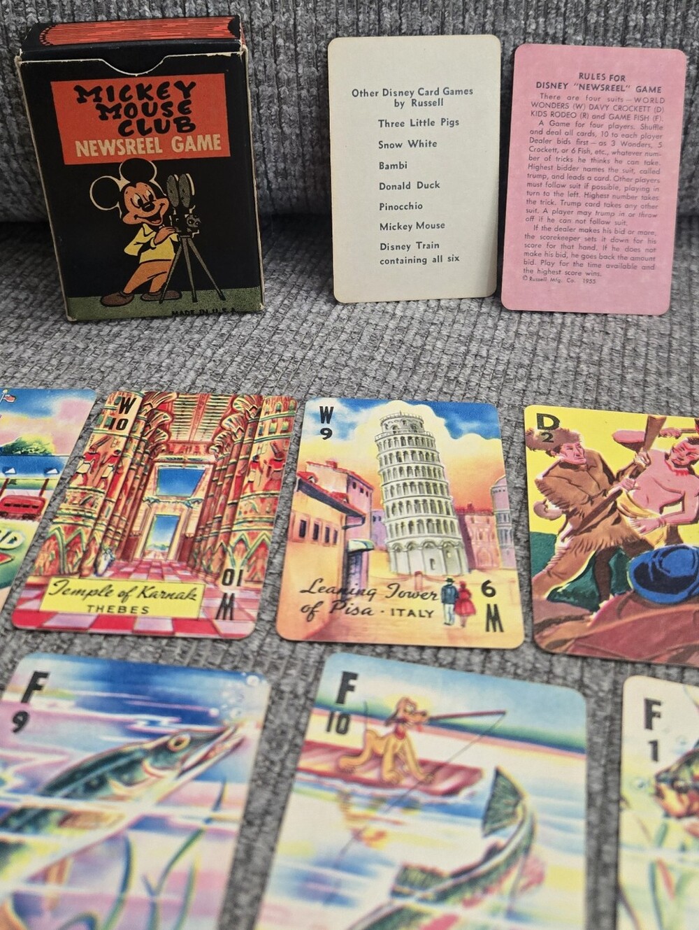 Mickey Mouse Club Newsreel Card Game